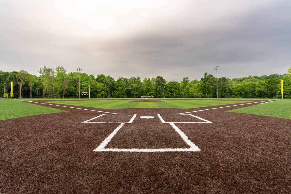Artificial turf baseball field installed by HaloTurf