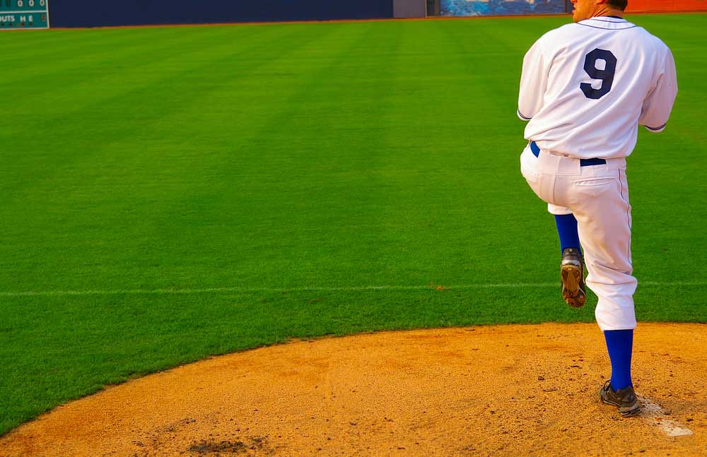 pitcher standing on the mound